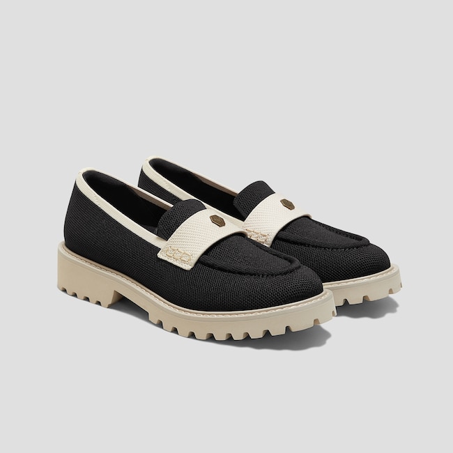 Round-Toe Platform Chunky Heel Loafers (Francesca)