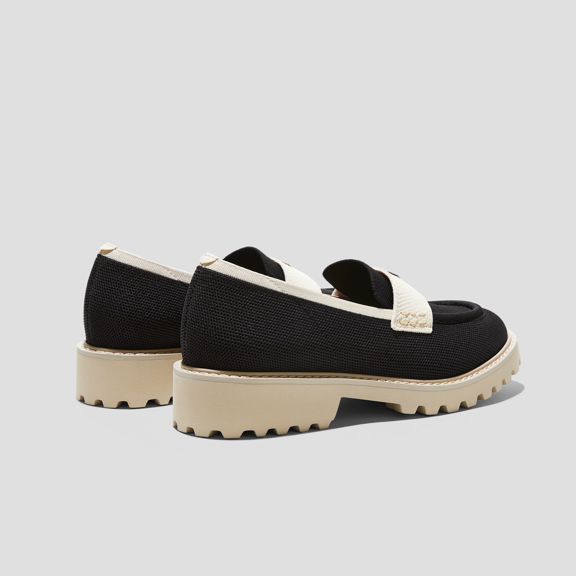 VIVAIA FRANCESCA 37.5！ Round-Toe Platform Chunky Heel Loafers （Francesca）, Black