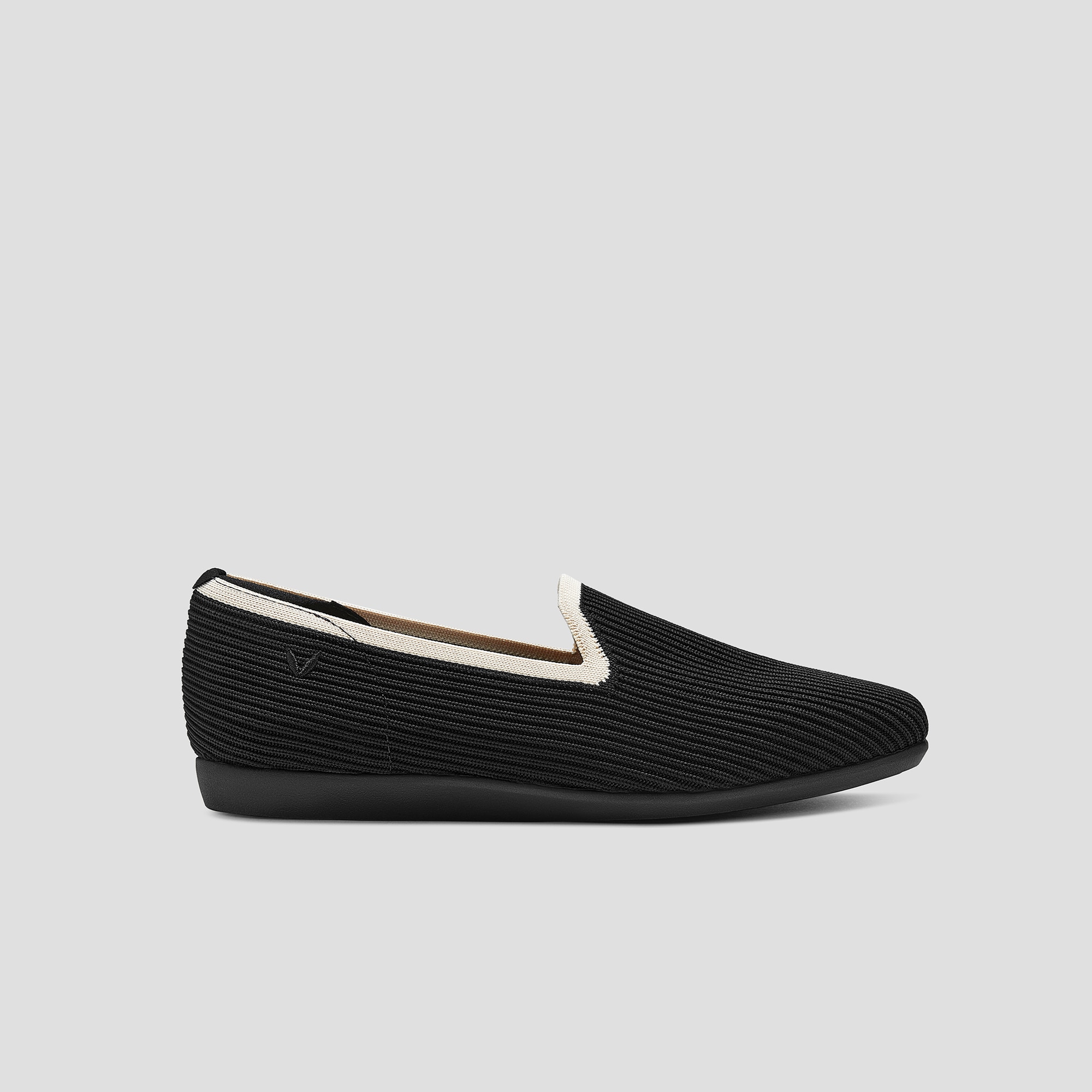Water-Repellent Square-Toe Loafers (Samantha Walker), BLACK