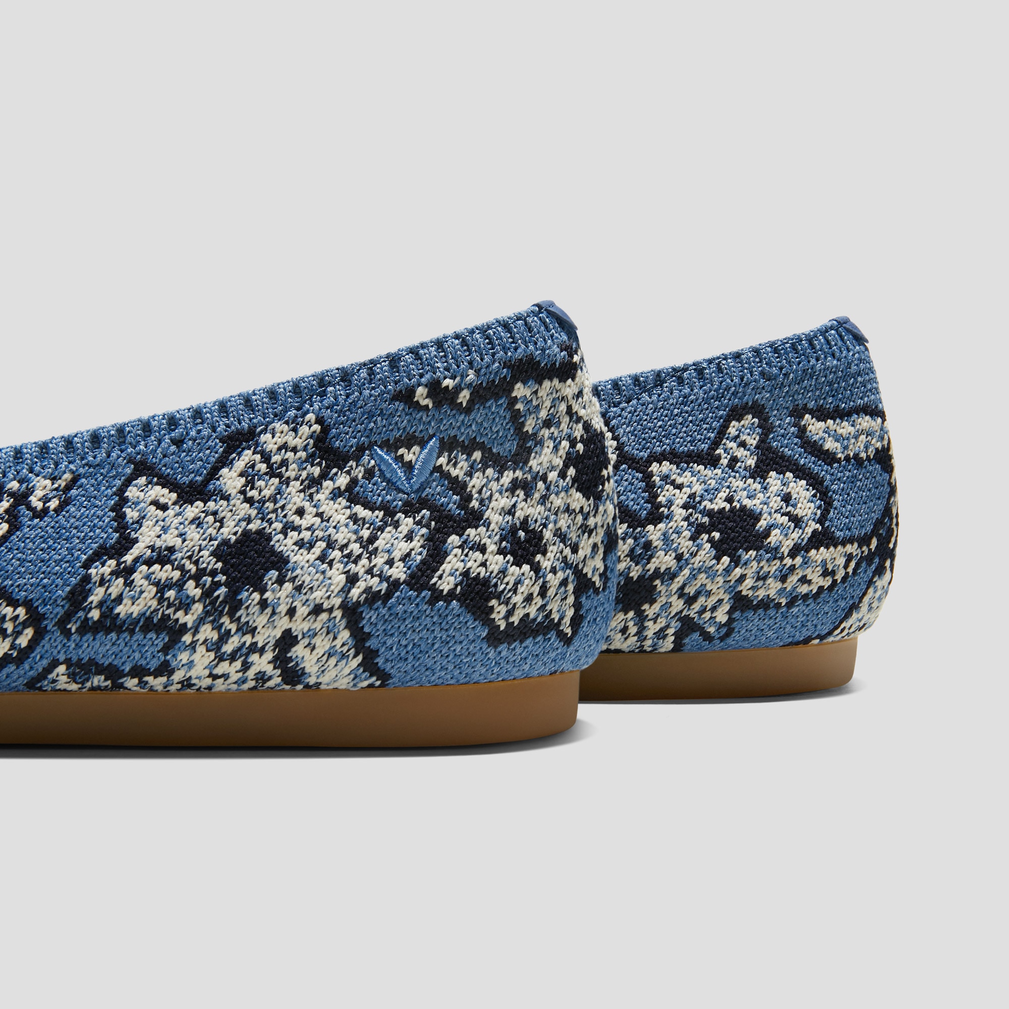 Pointed-Toe Ballet Flats (Aria 5°), DENIM BLUE BOTANICAL
