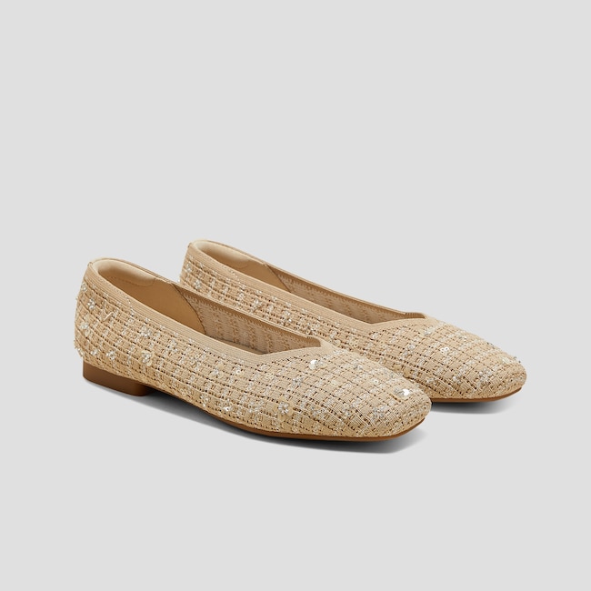 Square-Toe V-Cut Flats (Margot 2.0)