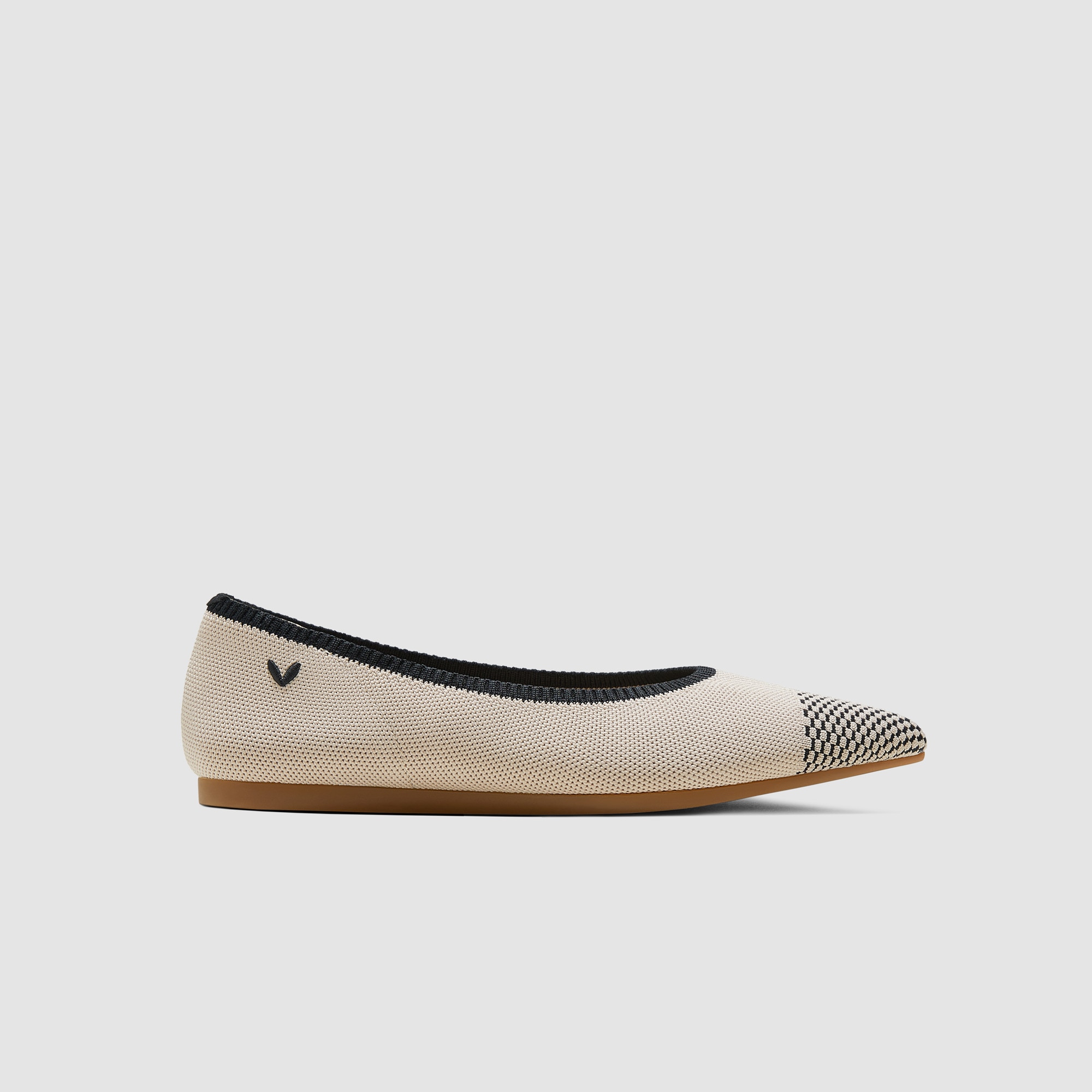 VIVAIA フラットシューズ EU37.5 MELIA ALMOND Pointed-Toe Ballet Flats (Aria 5°), ALMOND BLACK WOVEN, EU43