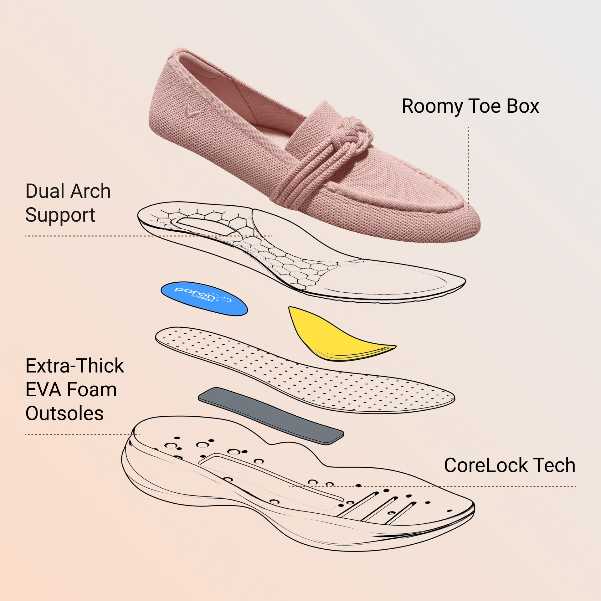 Walker Pro Knot Hybrid Penny Loafers (Iasmin), ROZEN, EU35 | VIVAIA