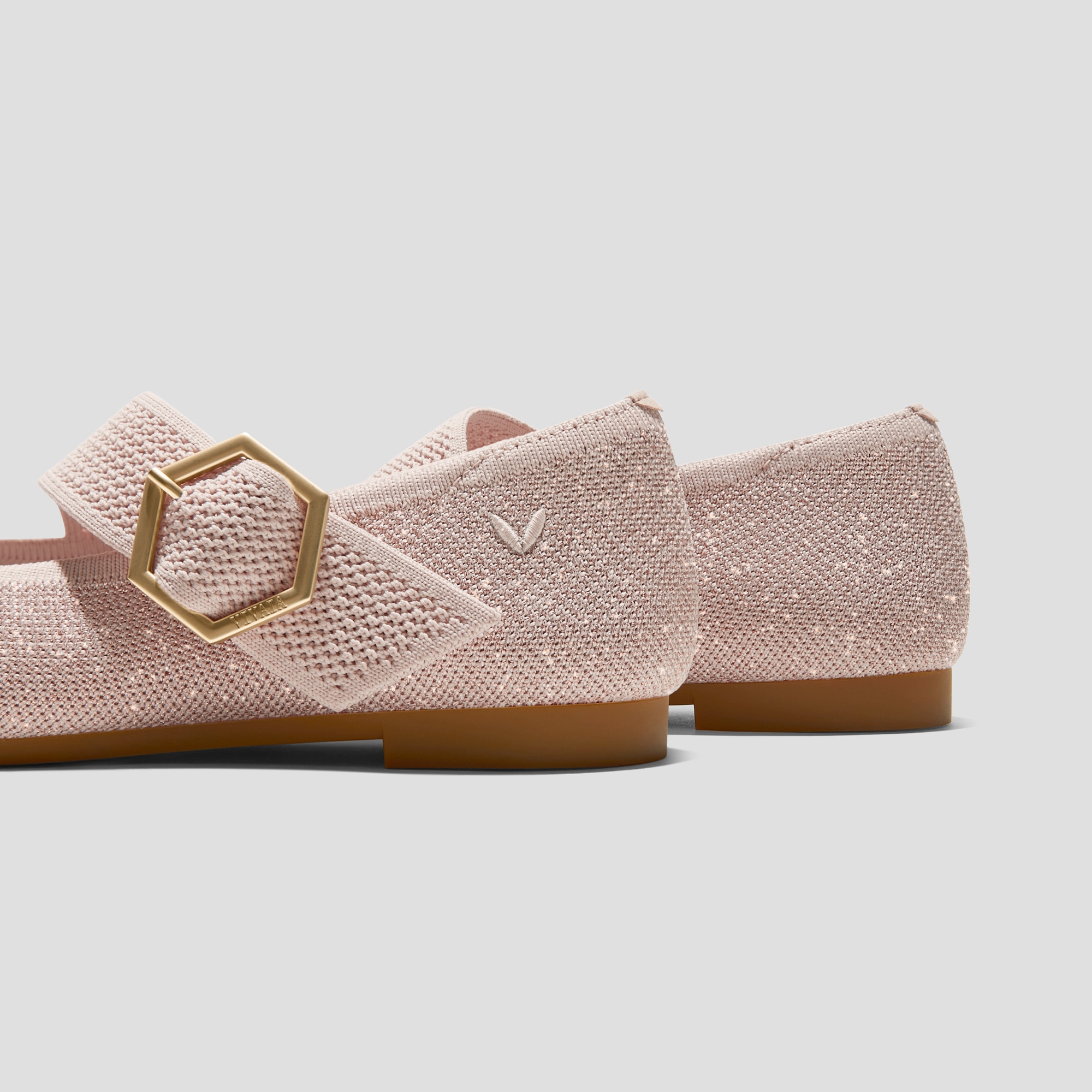 Pointed-toe Mary-Jane Flats (Maria), Rose gold, EU35 | VIVAIA