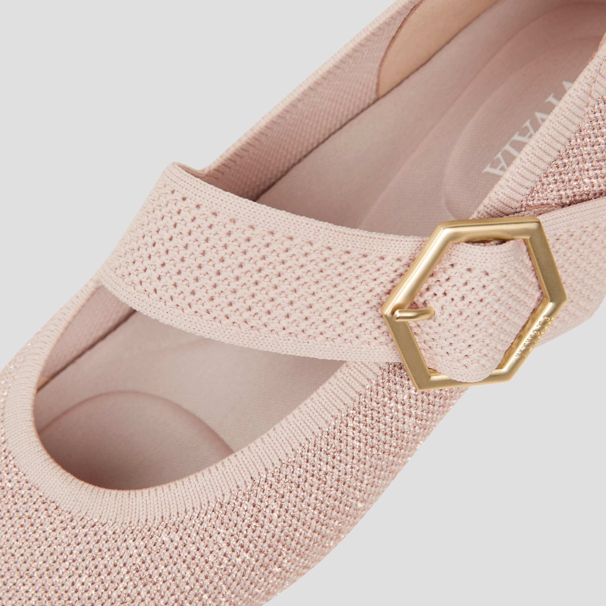 Pointed-toe Mary-Jane Flats (Maria), Rose gold, EU35 | VIVAIA