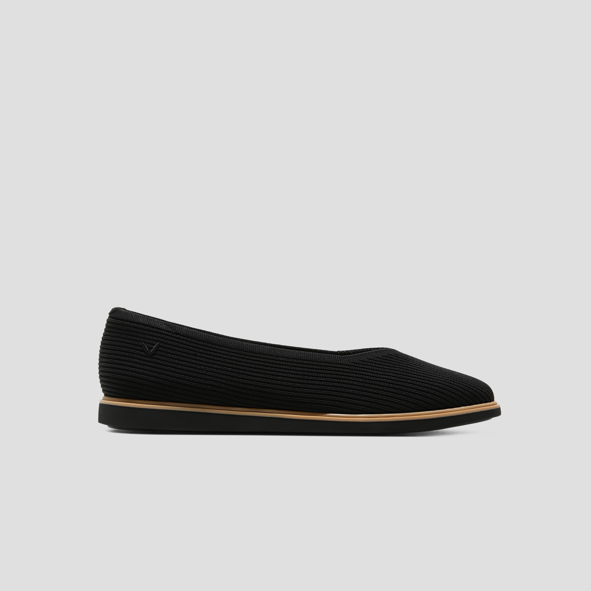 Square-Toe All-Day Standing Flats (Mabel), Black, EU35 | VIVAIA