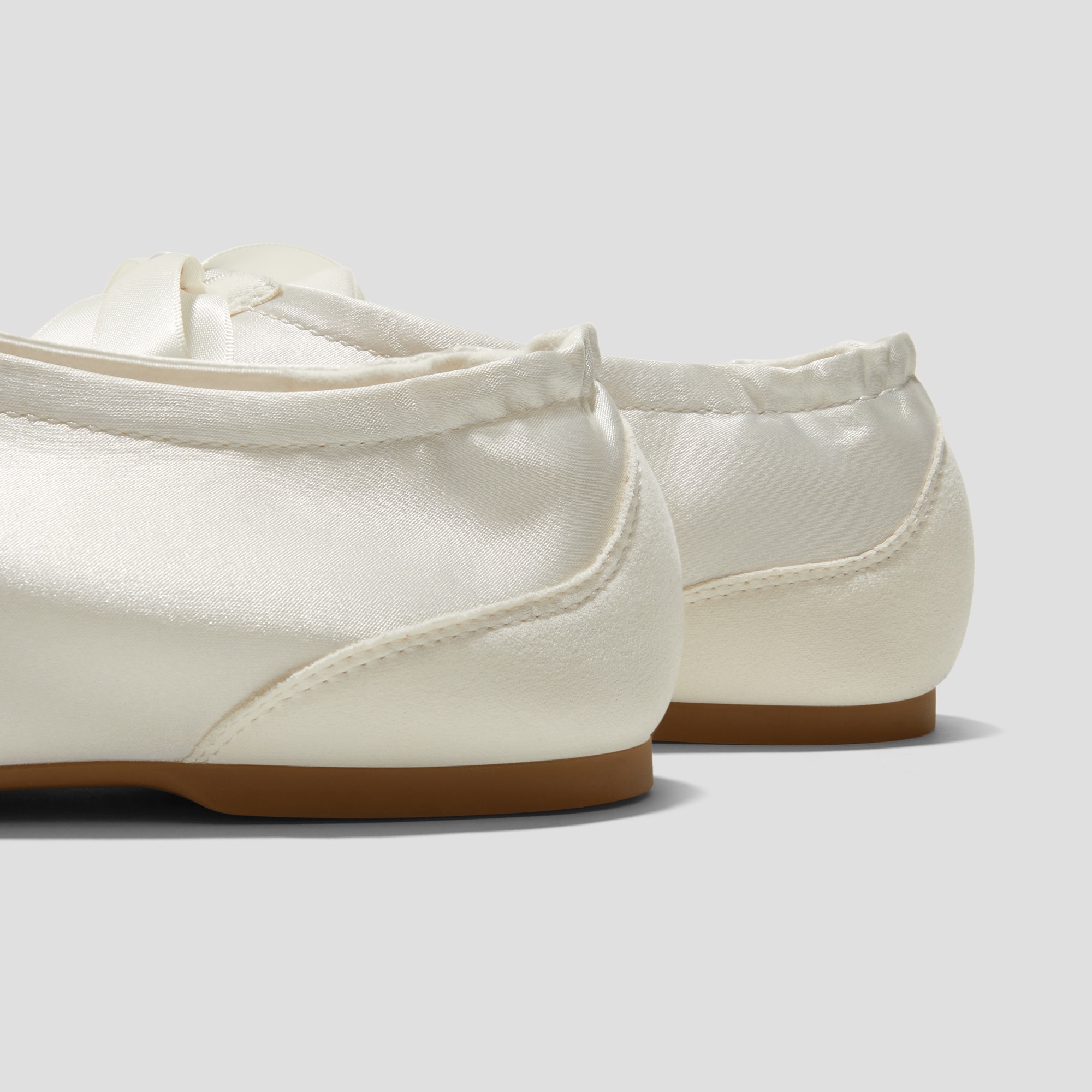 靴 VIVAIA Square-Toe Lace-Up Satin Sneakerina, DREAM BLUE | VIVAIA