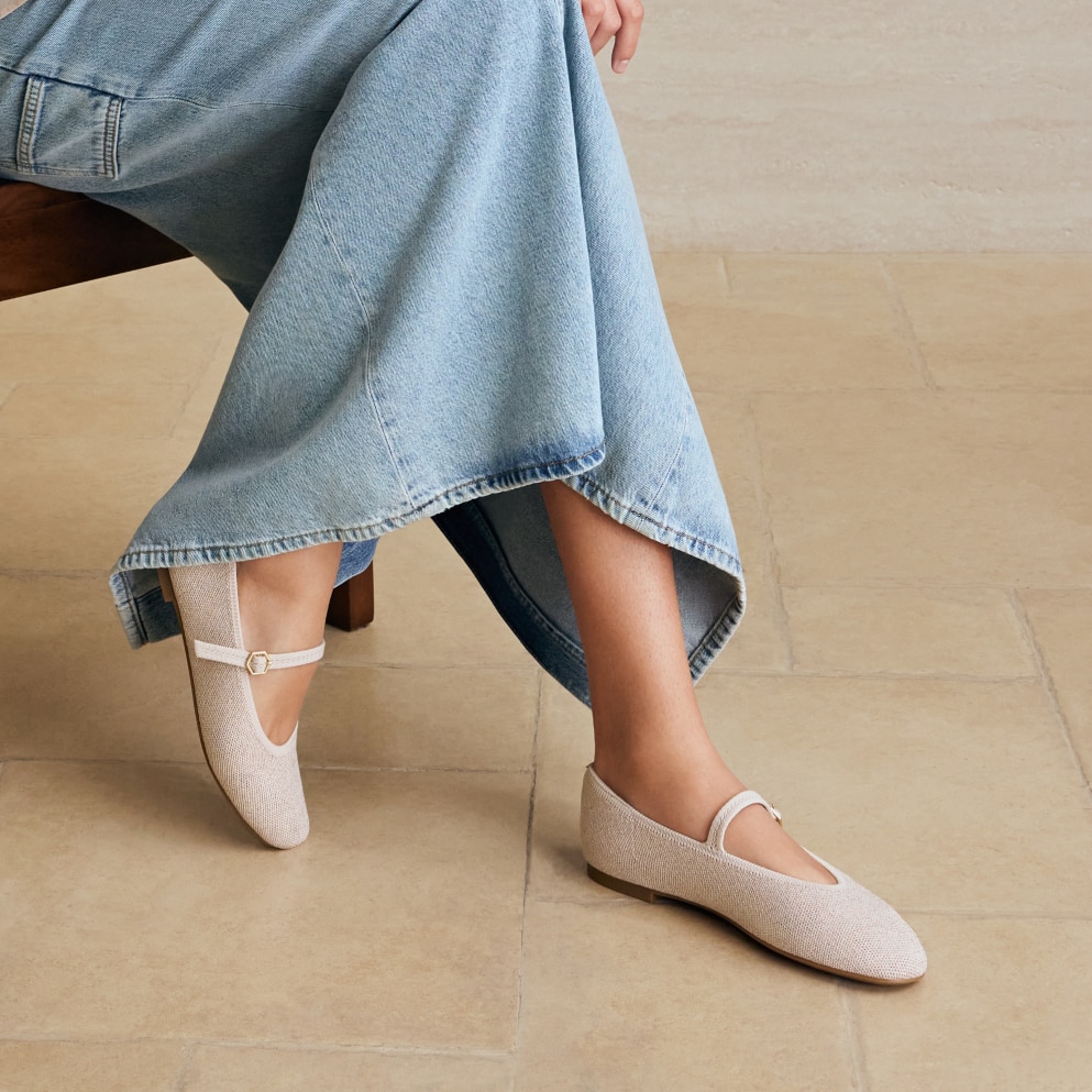 VIVAIA NELLY アーモンドトウ　フラット　24cm Almond-Toe Nelly Mary-Jane AdaptAll™, Rose gold, EU36 | VIVAIA