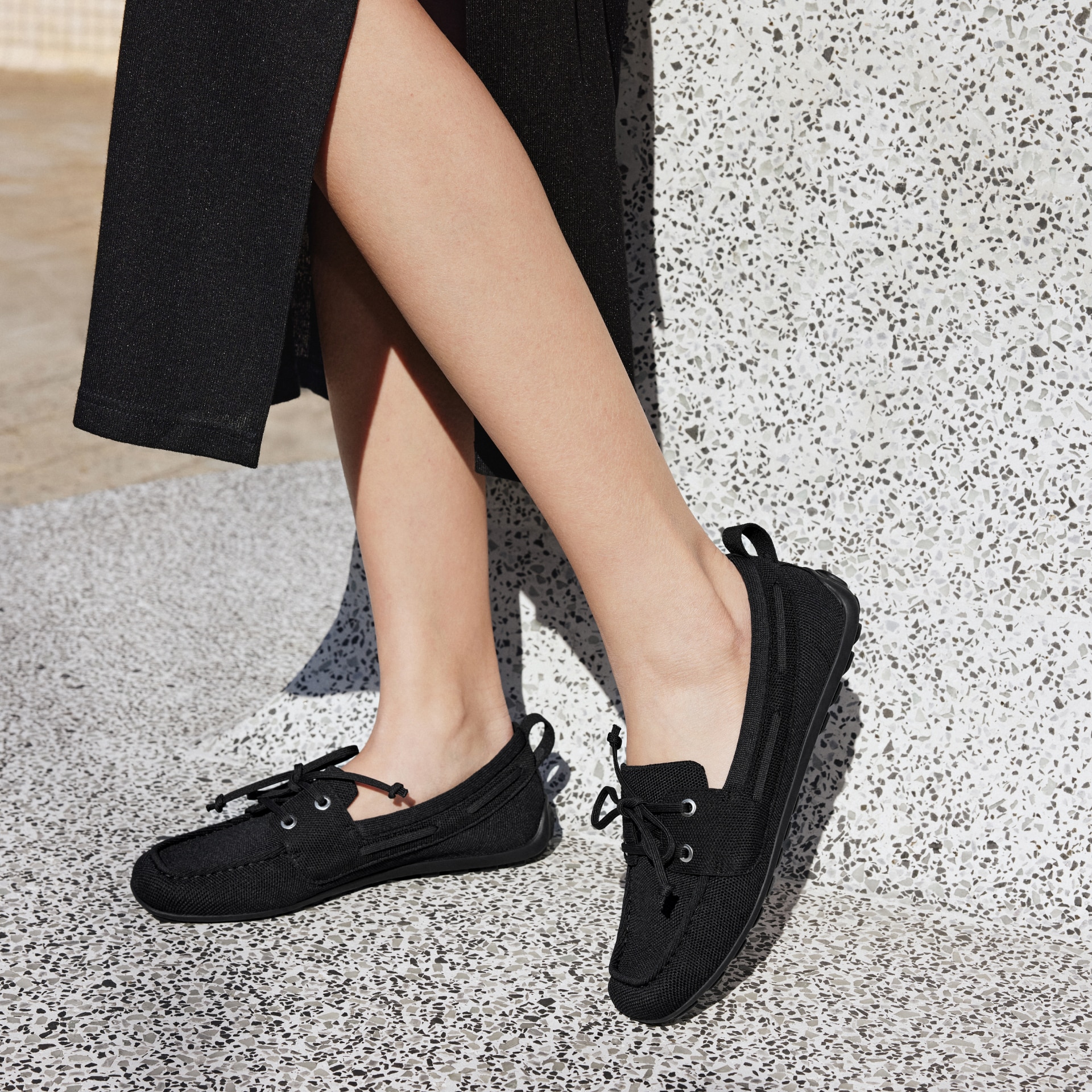 Square-Toe Casual Loafers (Jillian), Black, EU35 | VIVAIA