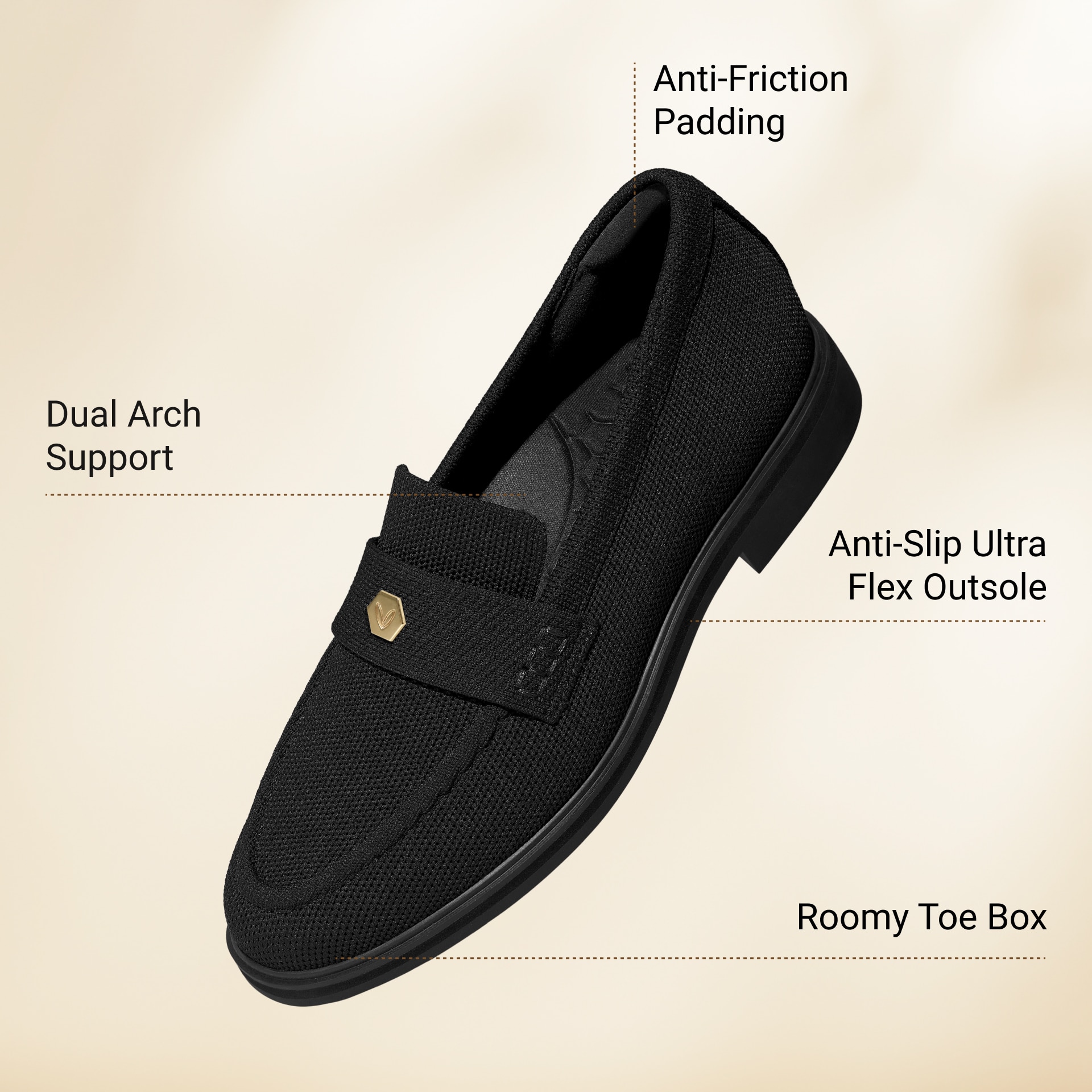 VIVAIA ペニーローファー Classic Penny Loafers (Liana), Black | VIVAIA