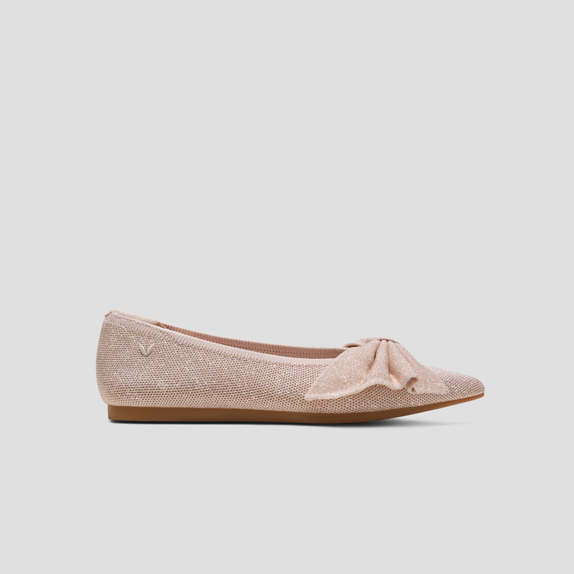 Pointed-Toe Bow Flats (Azura), Rose gold, EU35 | VIVAIA