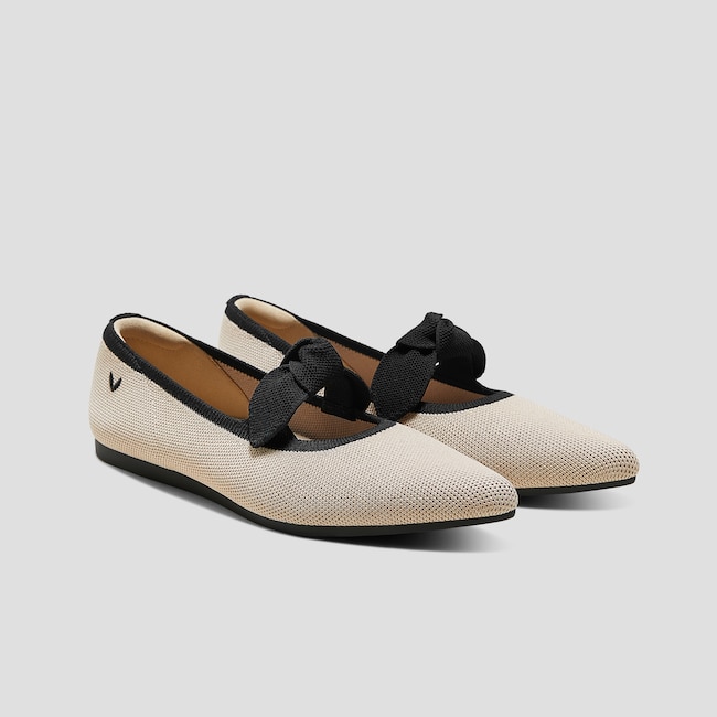 Pointed-Toe Bow Flats (Addriane)