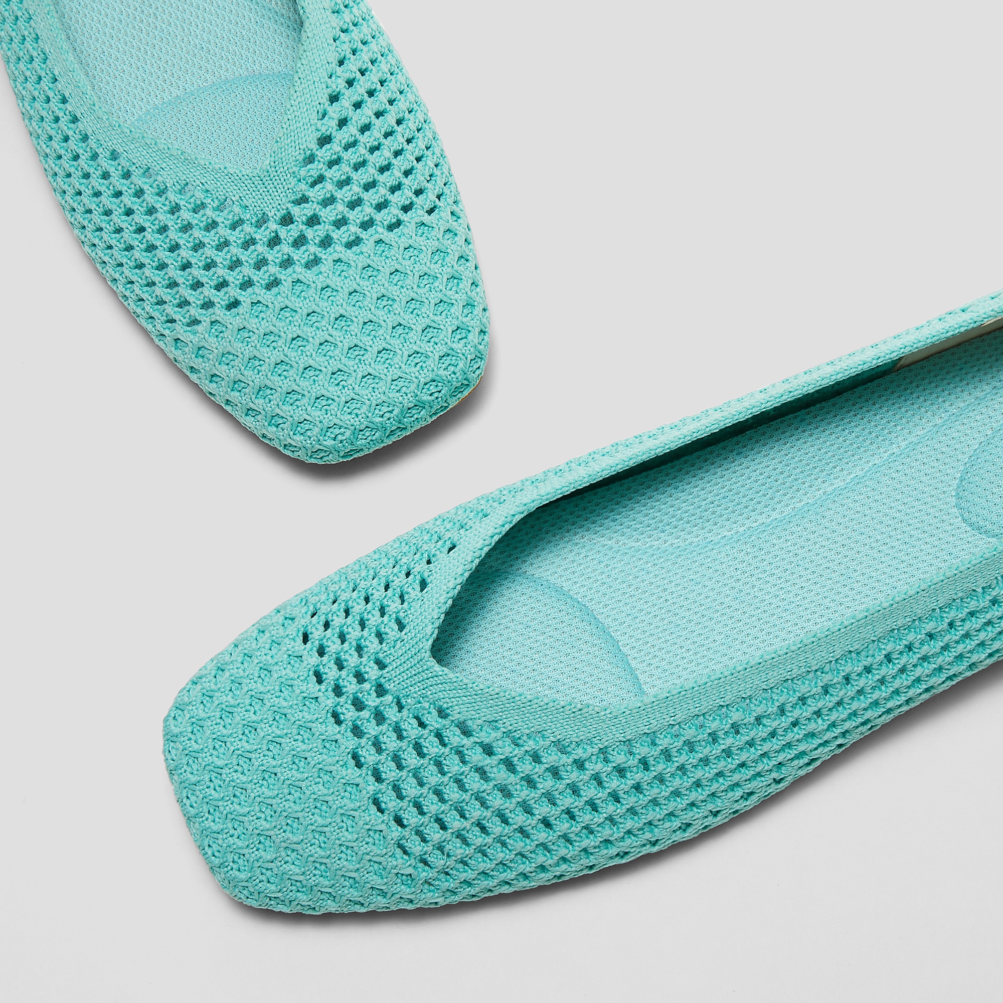 Square-Toe V-Cut Mesh Flats (Margot 2.0), ACQUA MESH, EU36