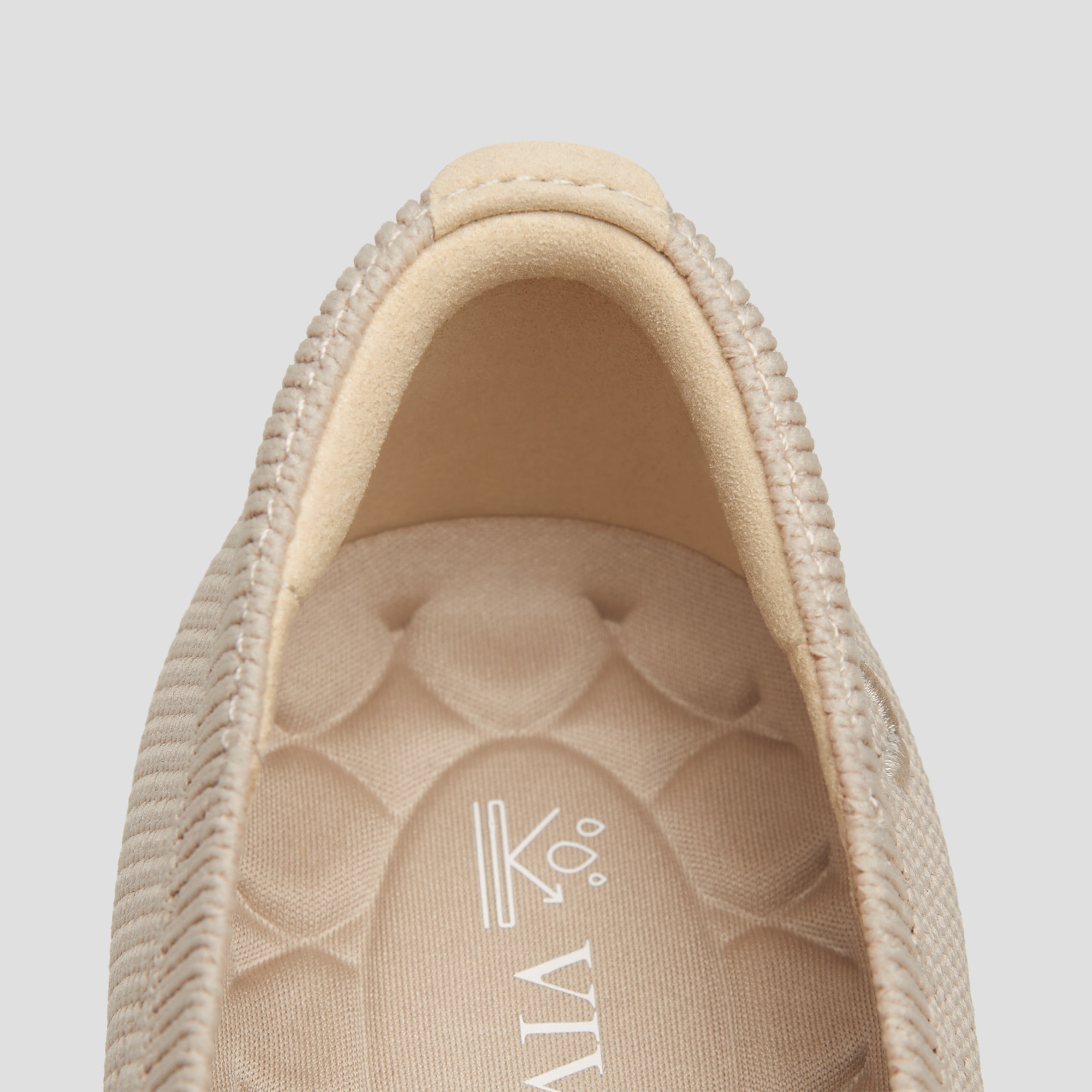 Water-Repellent Round-Toe Walking Flats (Claire Walker), ALMOND