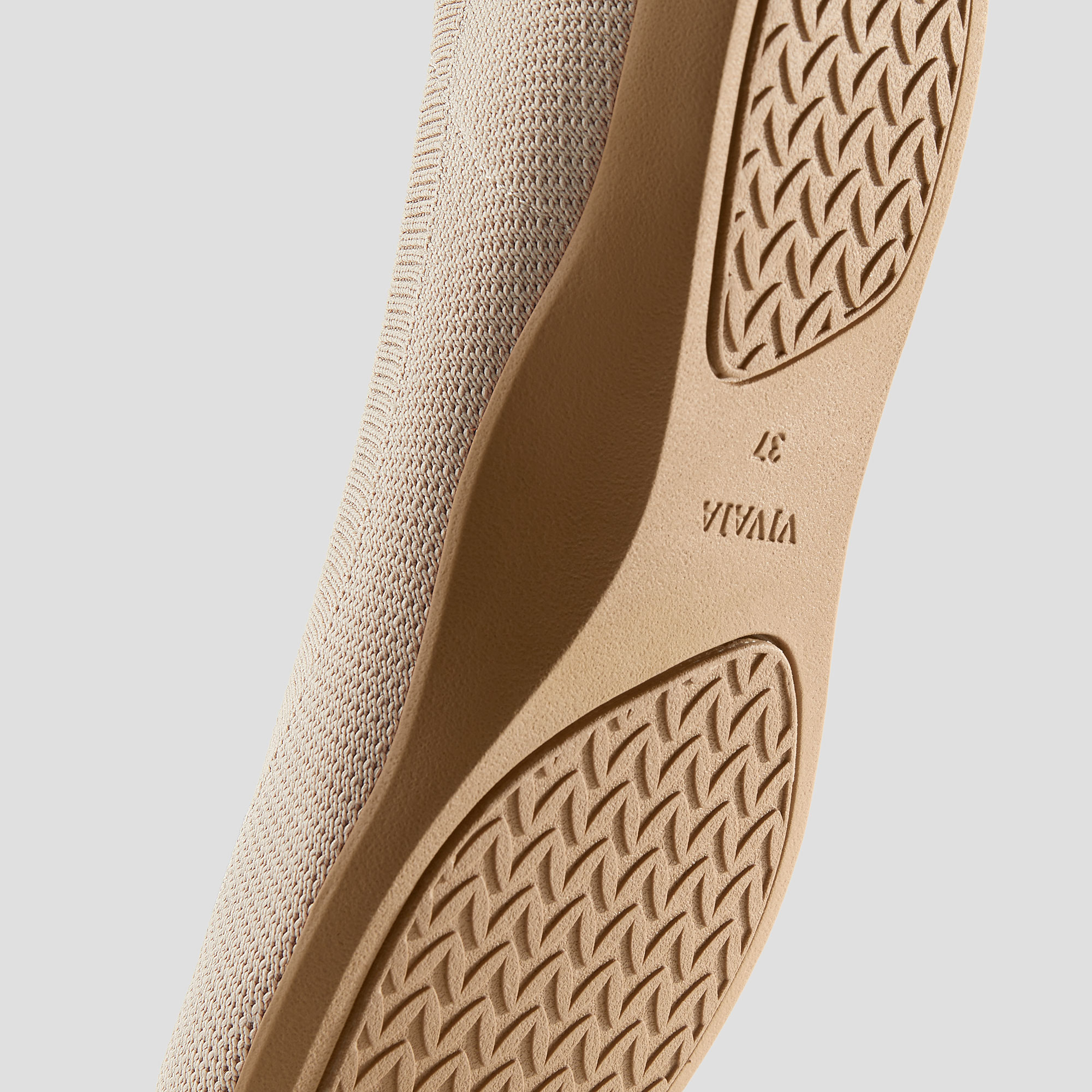 Water-Repellent Round-Toe Walking Flats (Claire Walker), ALMOND