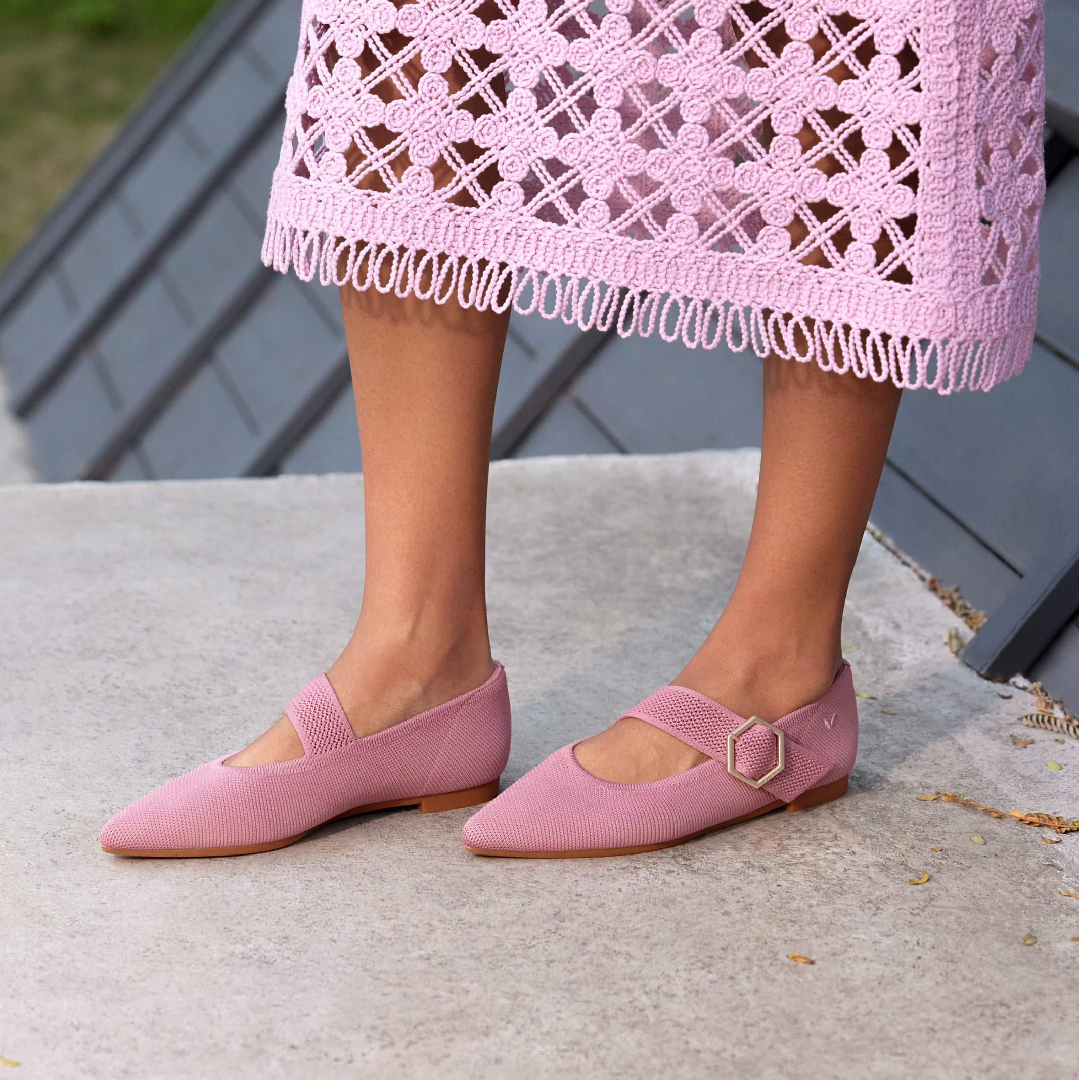 Pointed-toe Mary-Jane Flats (Maria), MAUVE, EU40 | VIVAIA