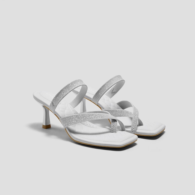 Square-Toe Mid Heel Strappy Sandals (Alina)
