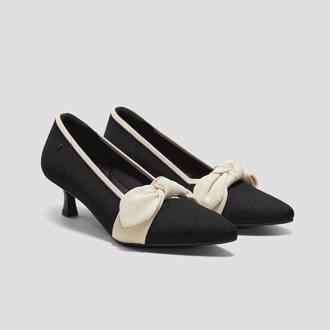 Pointed-Toe Bow Kitten Heels (Sasha)