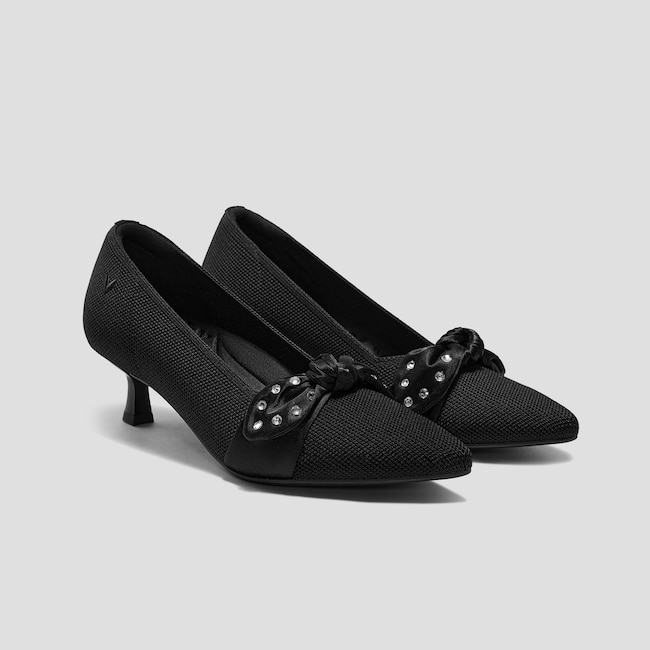 Pointed-Toe Bow Kitten Heels (Sasha)