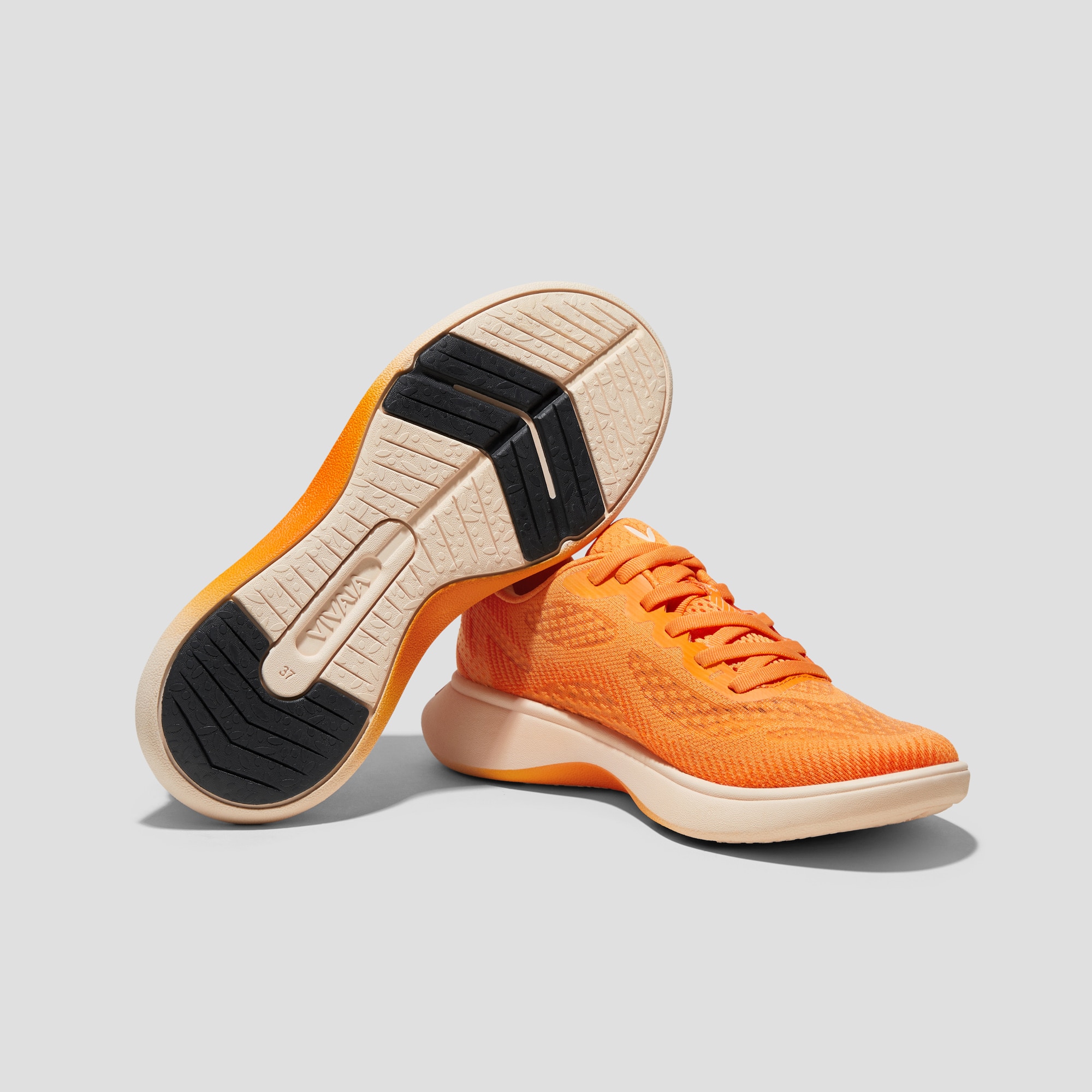 Unisex Sneaker Sliders (U-Leaf) - Mesh, ORANGE PEEL, EU35 | VIVAIA