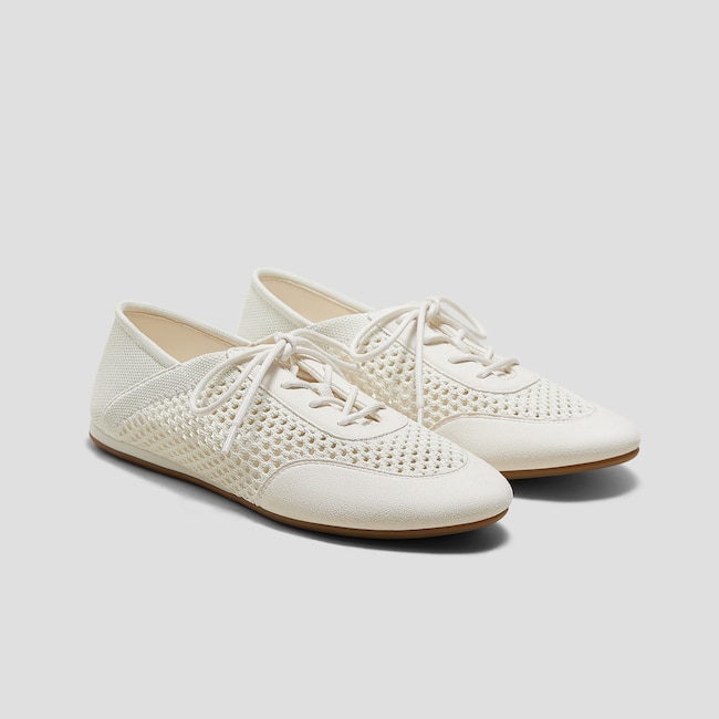 Round-Toe Lace-Up Mesh Sneakers (Yara)