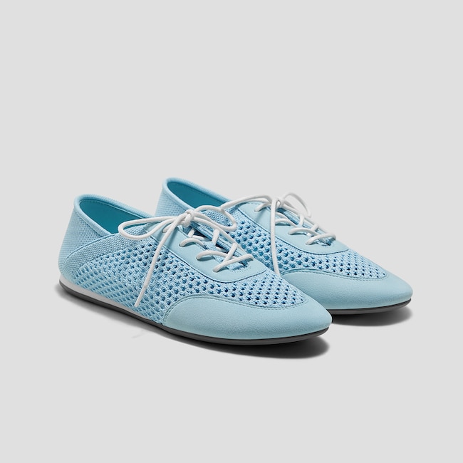 Round-Toe Lace-Up Mesh Sneakers (Yara)