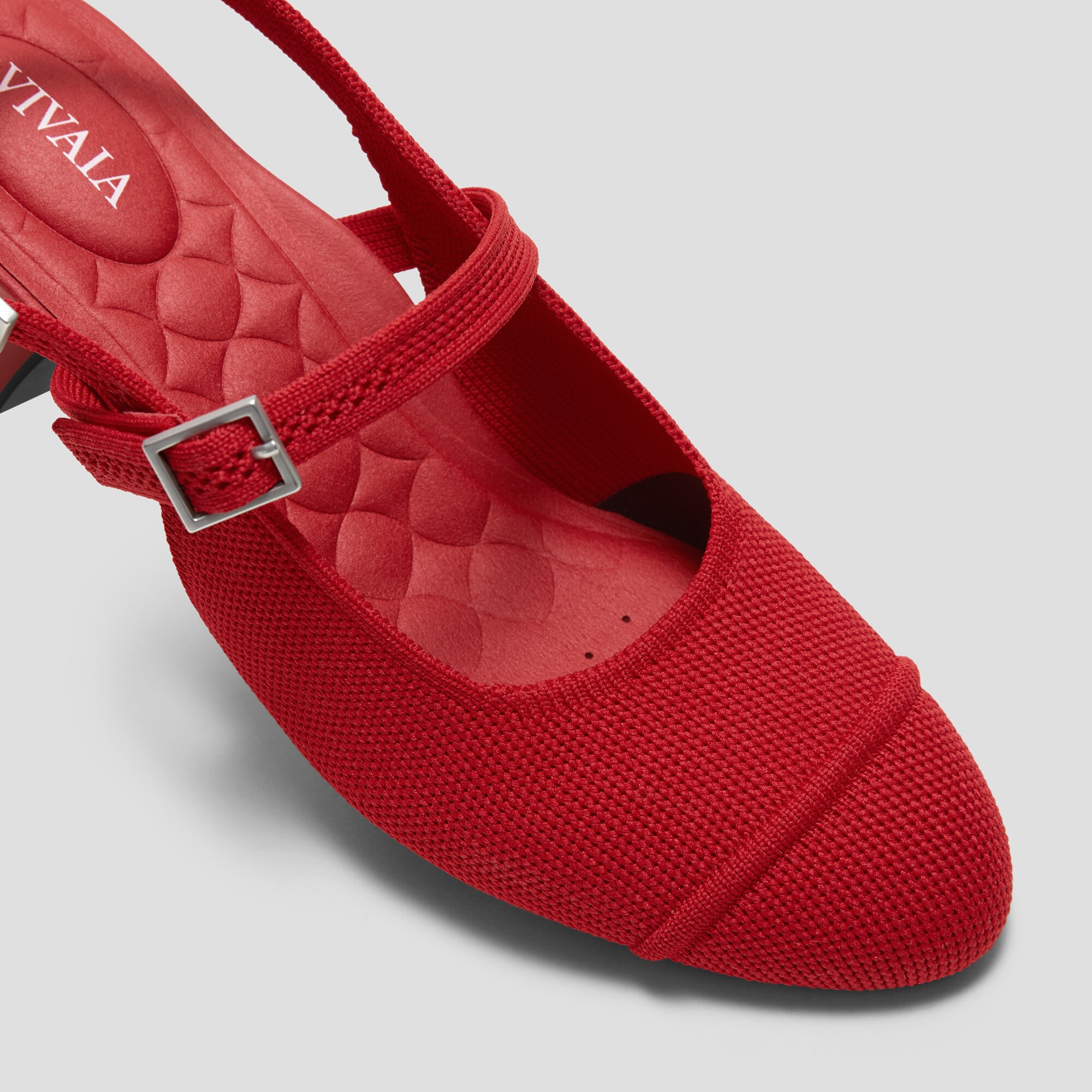Almond-Toe Slingback Mary-Jane Sandals (Juliana), RUBY RED, EU35