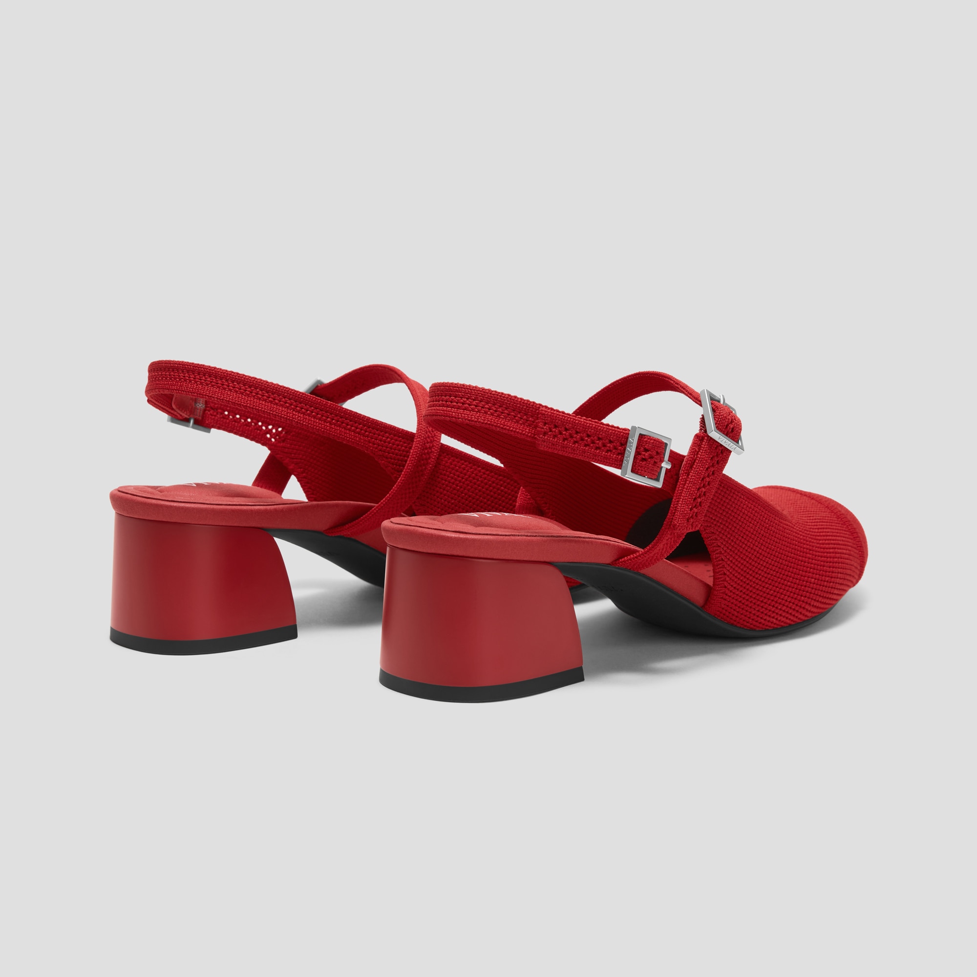 Almond-Toe Slingback Mary-Jane Sandals (Juliana), RUBY RED, EU35