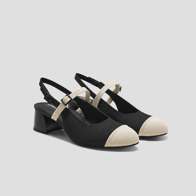 Almond-Toe Slingback Mary-Jane Sandals (Juliana)