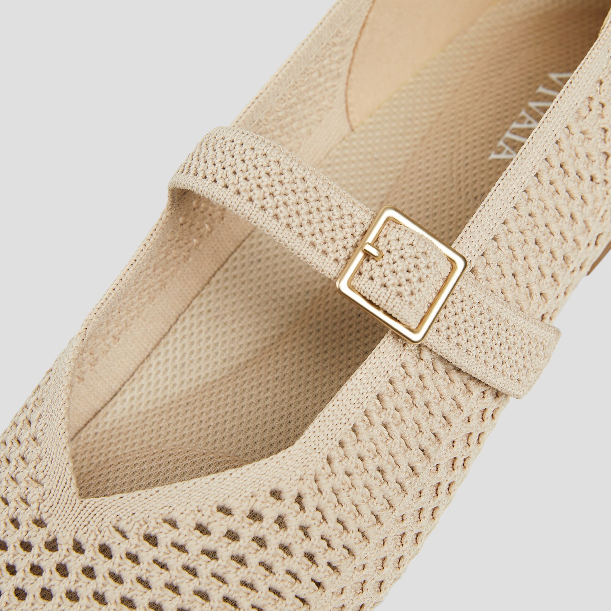 【VIVAIA】Margot Walker Mesh アーモンド EU36 Lightweight Square-Toe Mary-Jane (Margot Walker Mary-Jane