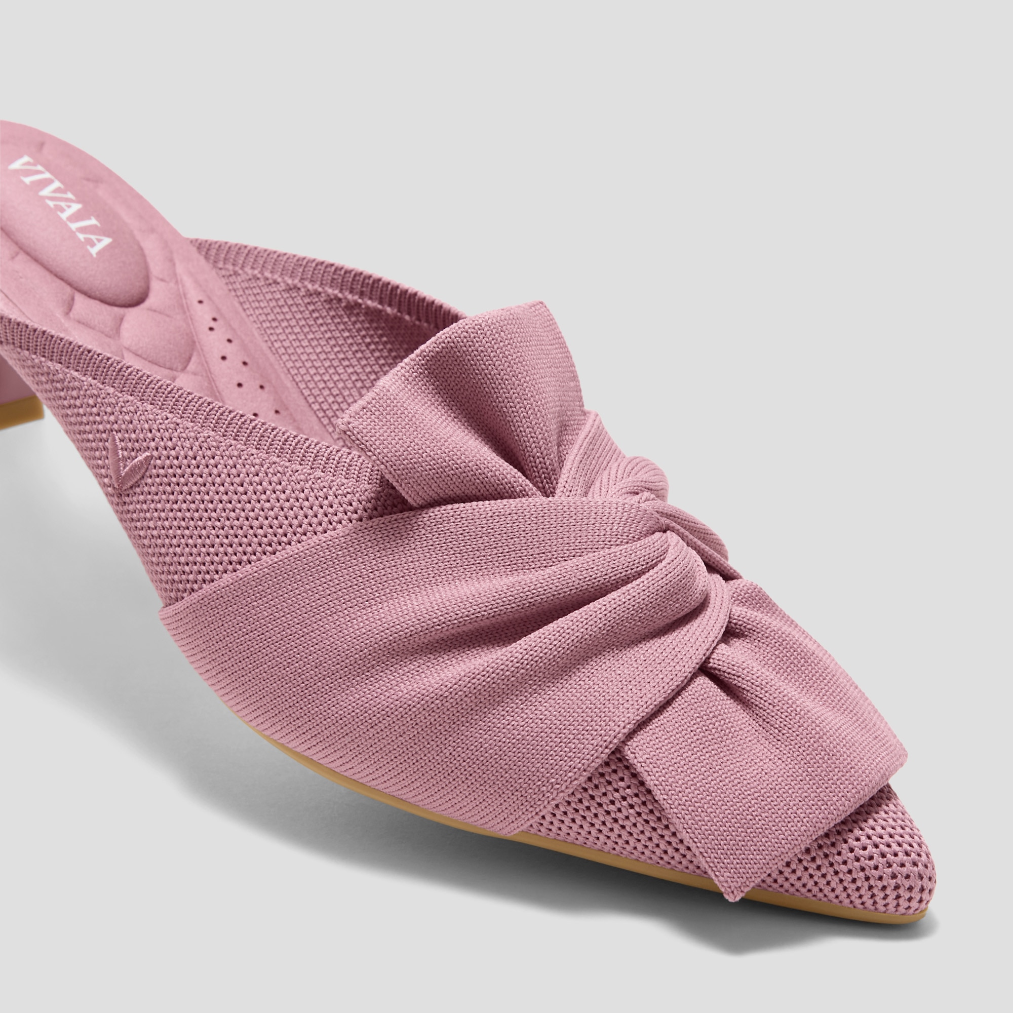 Pointed-Toe Bow Sandals (Samira), MAUVE, EU35 | VIVAIA