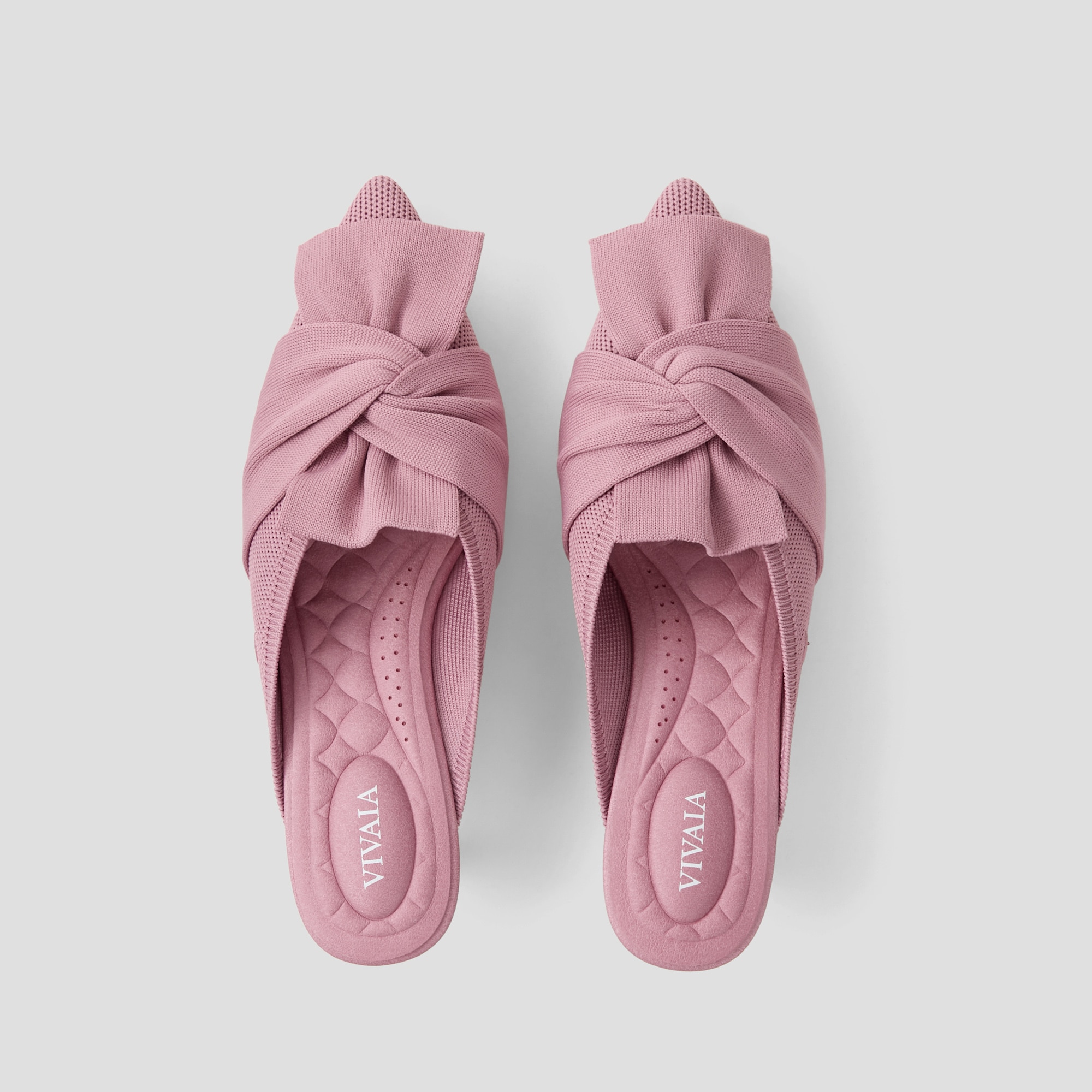 Pointed-Toe Bow Sandals (Samira), MAUVE, EU35 | VIVAIA