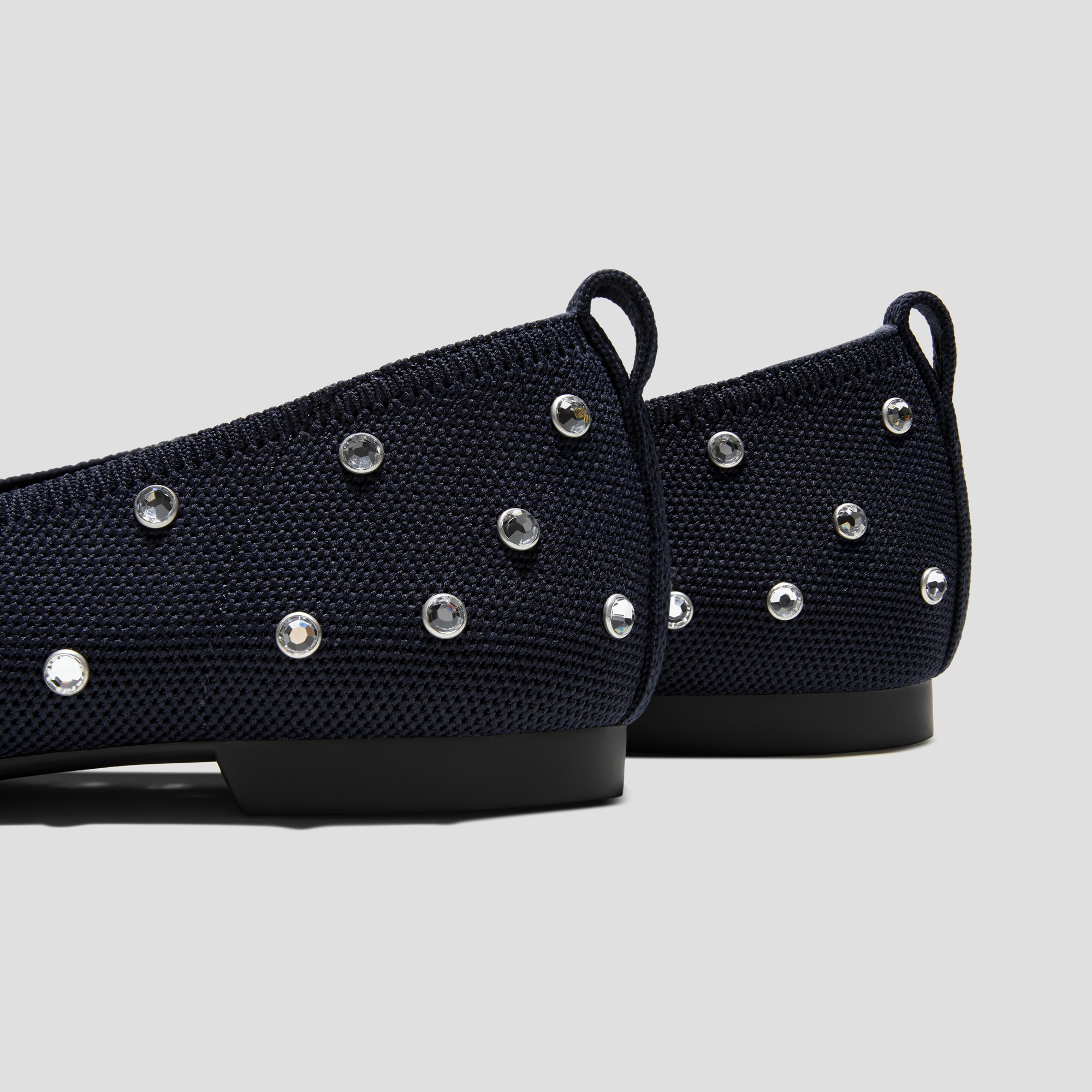 Mini Square-Toe Flats (Kathleen), NAVY RHINESTONE, EU38.5 | VIVAIA