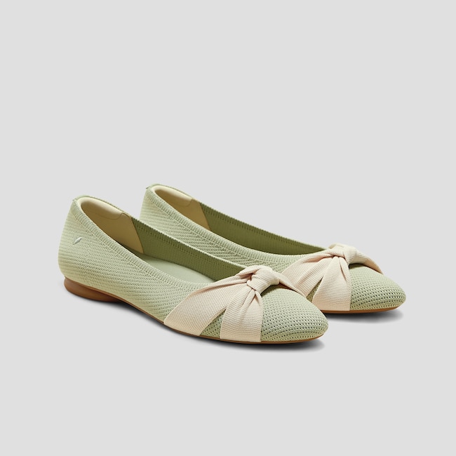 Almond-Toe Knotted Flats (Bibi)