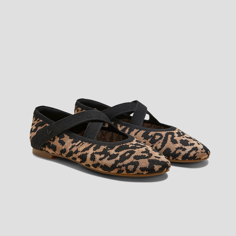 Almond-Toe Mary-Jane Flats (Nia), MINI LEOPARD, EU35 | VIVAIA