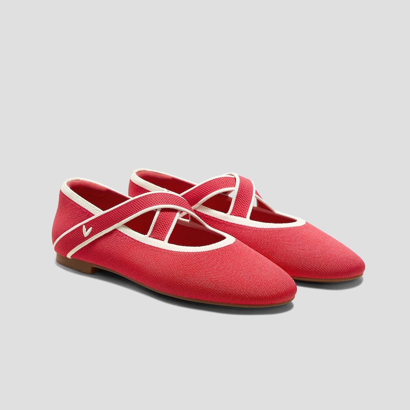 Almond-Toe Mary-Jane Flats (Nia), HIBISCUS IVORY, EU35 | VIVAIA