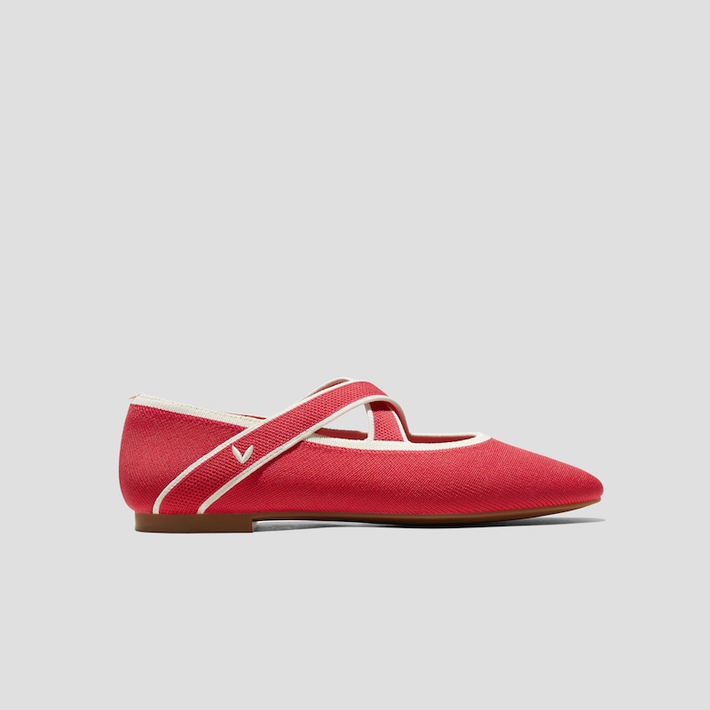 Almond-Toe Mary-Jane Flats (Nia), HIBISCUS IVORY, EU35 | VIVAIA