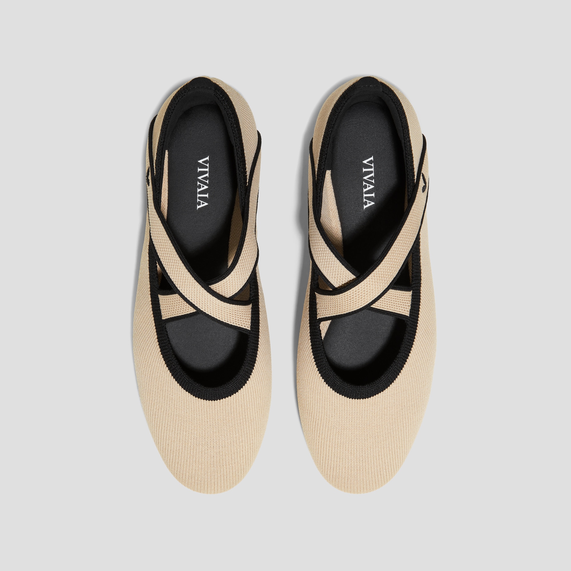 Almond-Toe Mary-Jane Flats (Nia), ALMOND BLACK, EU35 | VIVAIA