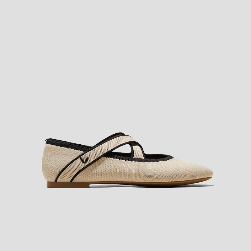 Almond-Toe Mary-Jane Flats (Nia), ALMOND BLACK, EU35 | VIVAIA