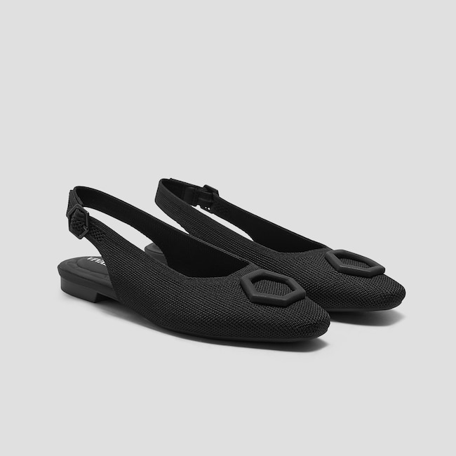 Mini Square-Toe Slingback Sandals (Kalina)