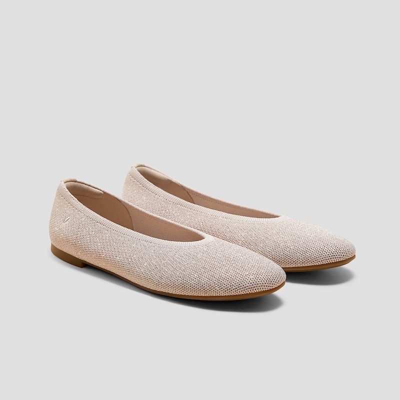 Almond-Toe Nude Flats (Nubia), Rose gold, EU35 | VIVAIA