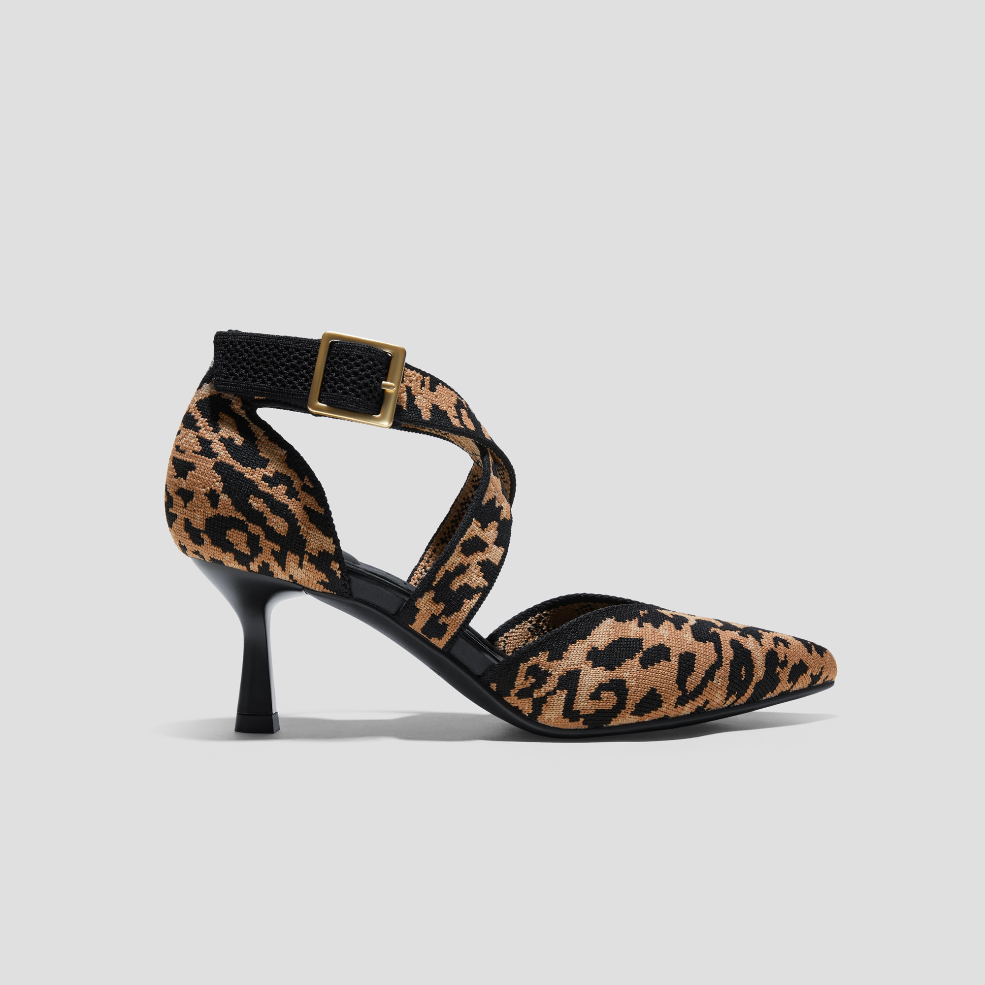 Pointed-Toe Cross-Strap Stilettos (Anabelle), MINI LEOPARD, EU35