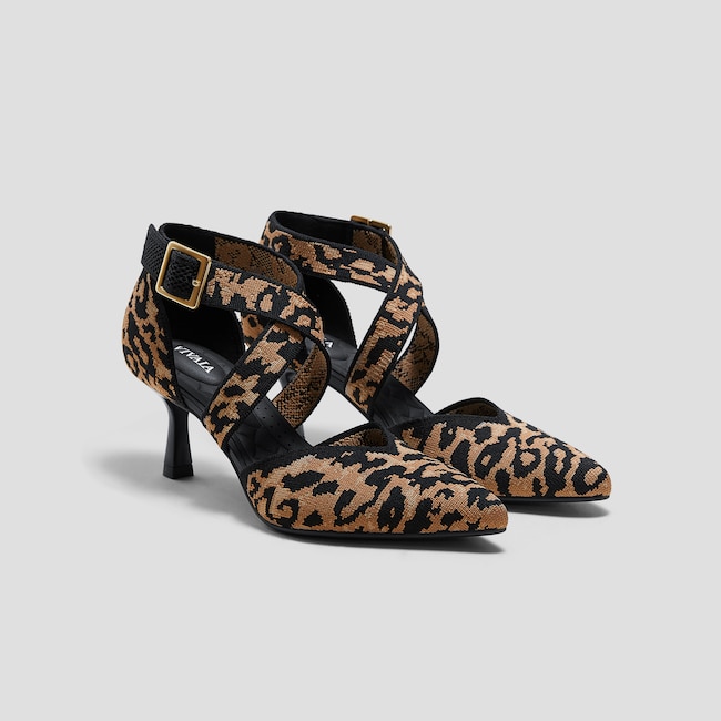 Pointed-Toe Cross-Strap Stilettos (Anabelle)