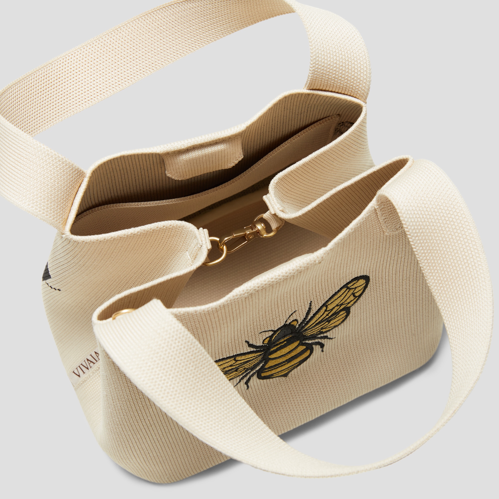 【新品未使用】VIVAIA [Anita] ミニトートバッグ The Mini Tote (Anita), Cream Ivory Bee Happy, one-size | VIVAIA