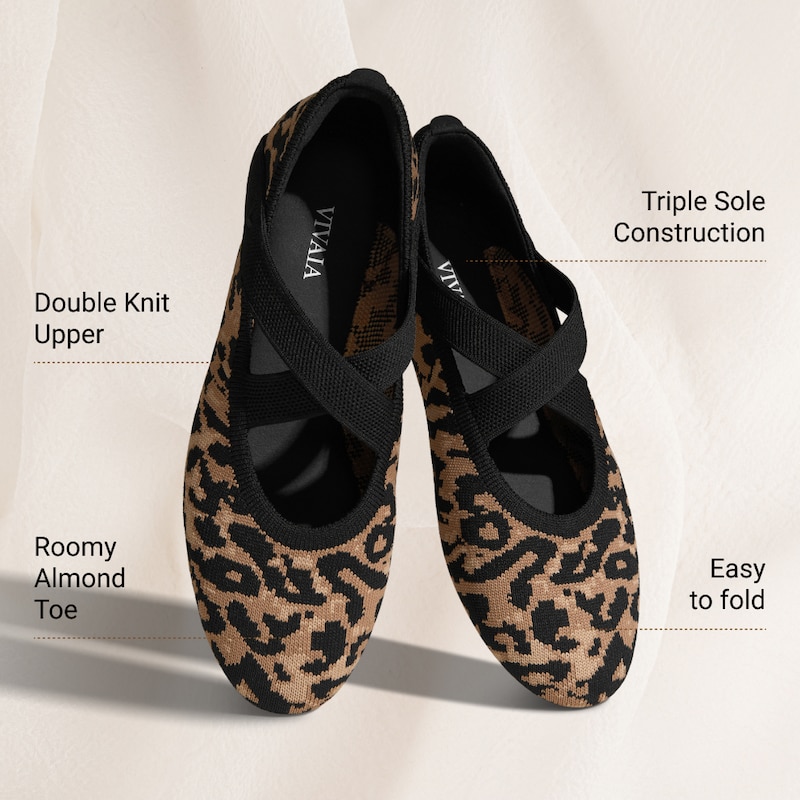 Almond-Toe Mary-Jane Flats (Nia), MINI LEOPARD, EU35 | VIVAIA