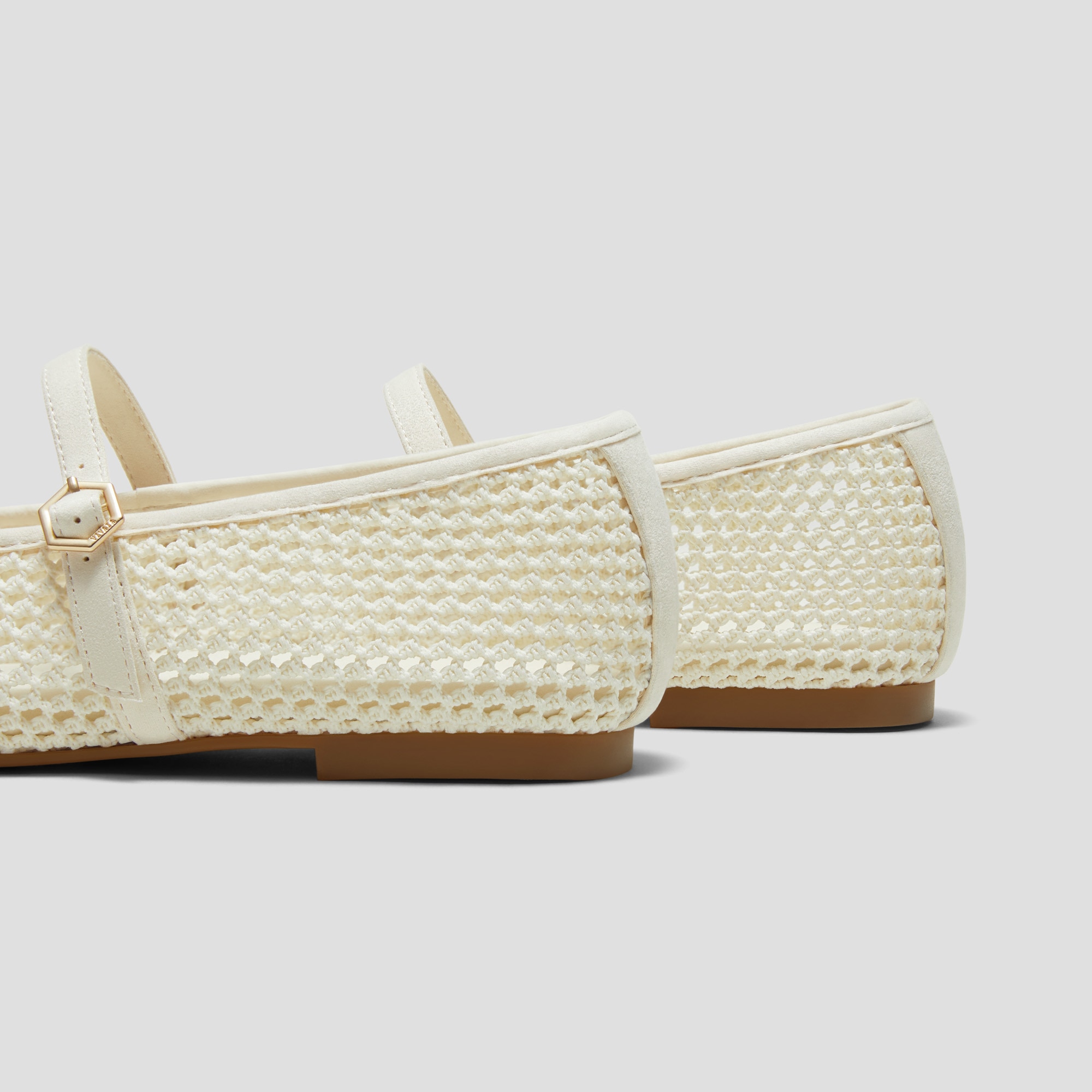 Almond-toe Mary Janes AdaptAll™（Nelly), CREAM MESH, EU35 | VIVAIA