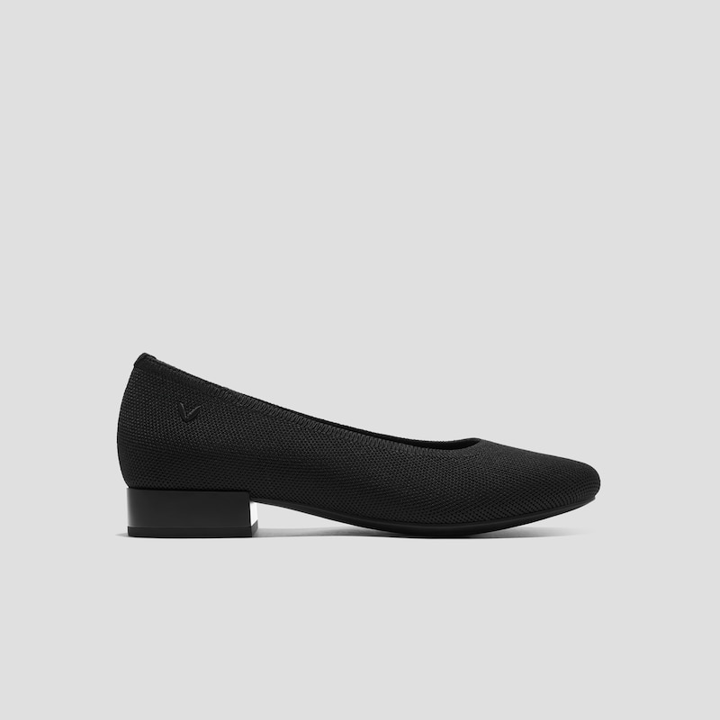 Round-Toe Block Heel Pumps (Barbara) + Cuban Chain, Black + Silver, EU35 | VIVAIA