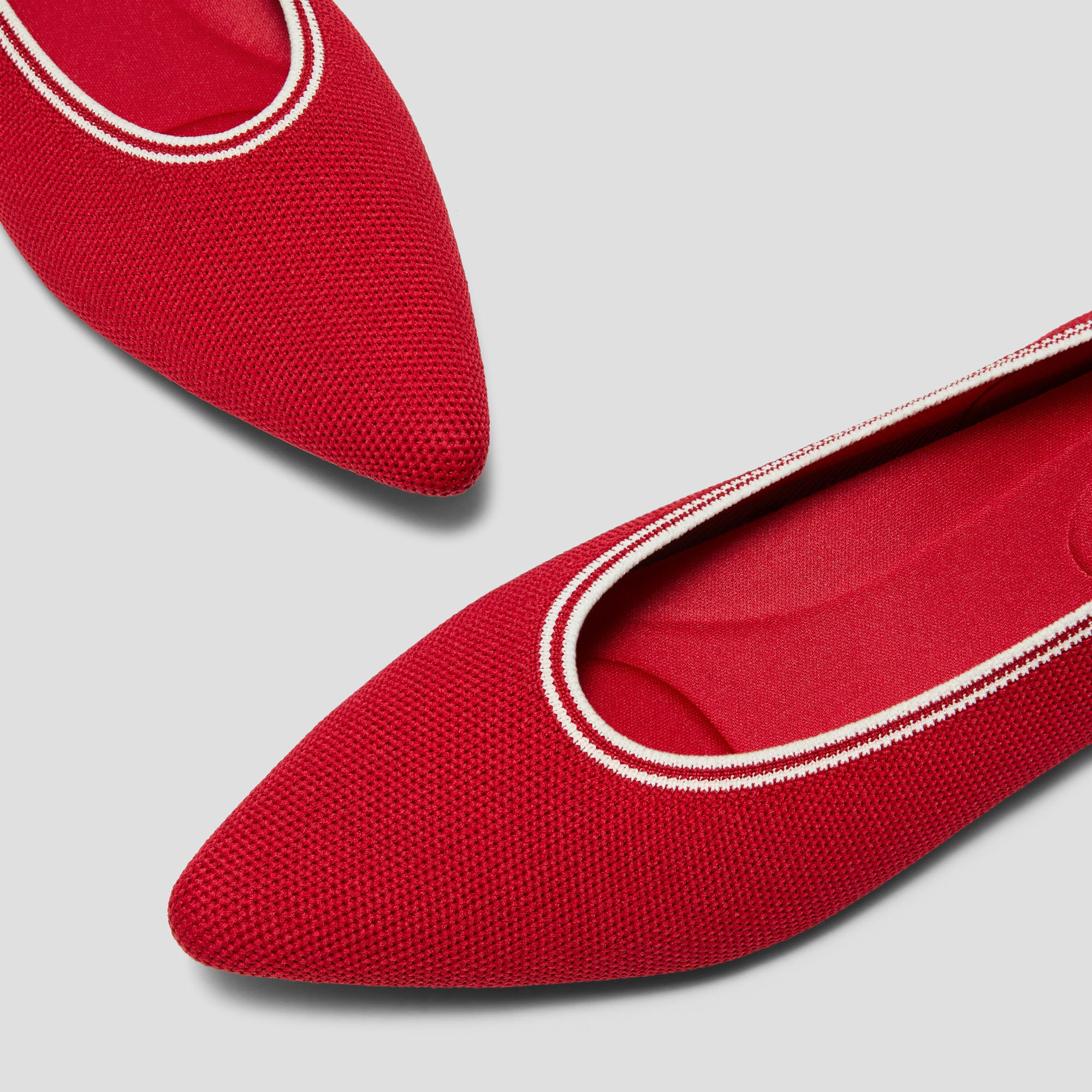 Pointed-Toe Ballet Flats (Aria 5°)), RUBY RED WHITE, EU37.5