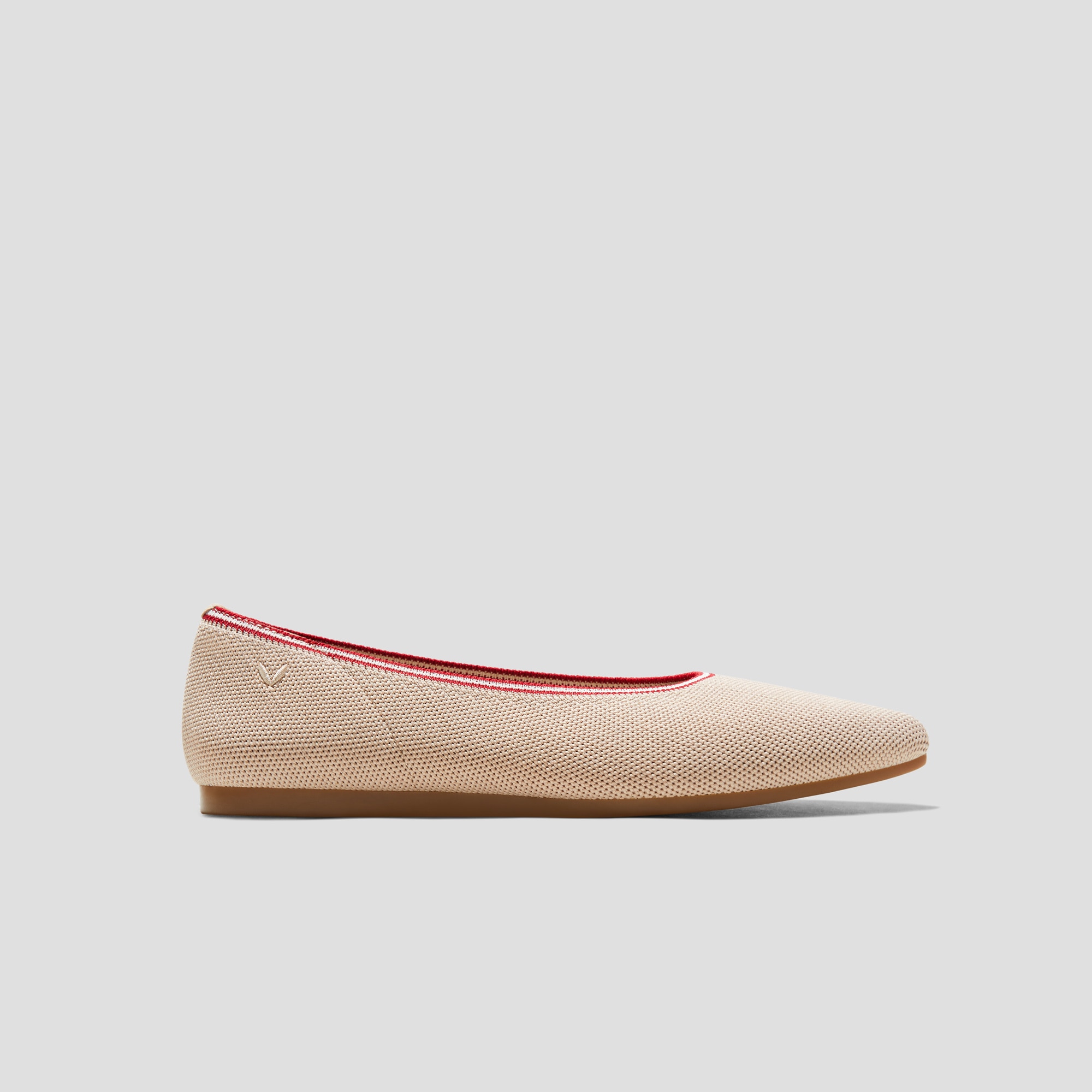 Pointed-Toe Ballet Flats (Aria 5°), ALMOND RUBY RED, EU37.5