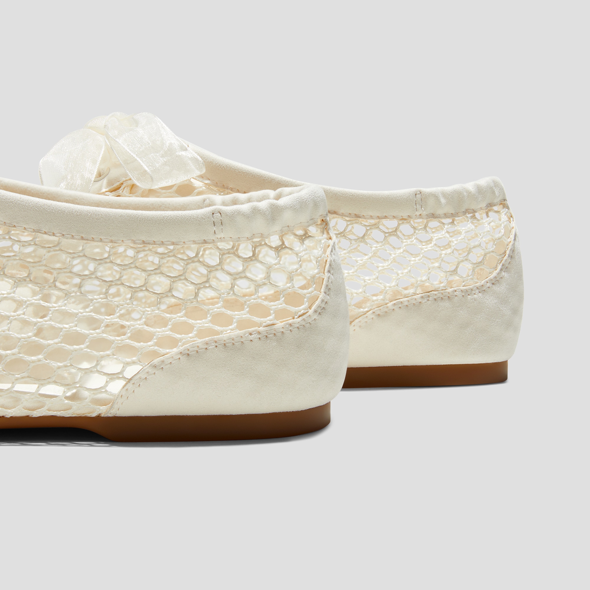 Square-Toe Lace-Up Sneakerina (Cristina), CREAM MESH, EU36.5 | VIVAIA